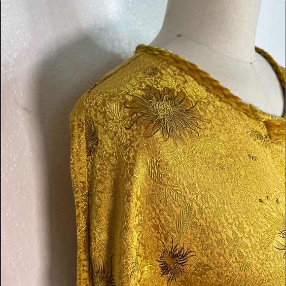 Vintage URU Kristine St. Rrik art to wear yellow gold jacquard oversize jacket - Picture 3 of 11